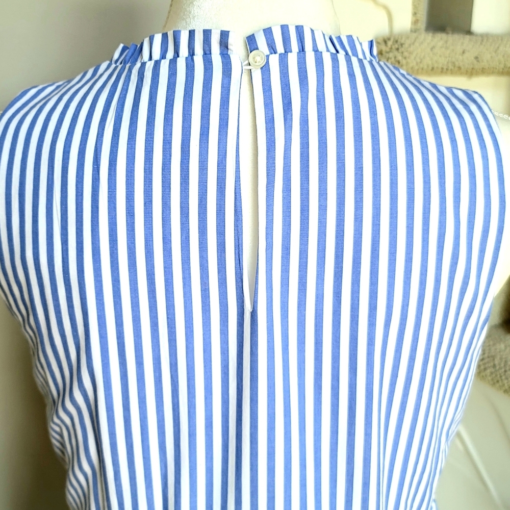 🆕️ J Crew Sleeveless dress cotton poplin blue - Picture 3 of 4